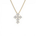 14K 0.99 CTW Round Brilliant Lab Grown Diamond Cross Necklace by Orlina Fine