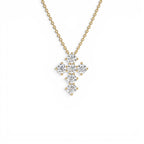 14K 0.99 CTW Round Brilliant Lab Grown Diamond Cross Necklace by Orlina Fine