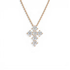 14K 0.99 CTW Round Brilliant Lab Grown Diamond Cross Necklace - view 2