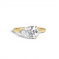 1 CTW 14K Pear Shaped Lab Grown Pear Shaped East-West Set Diamond Ring by Orlina Fine