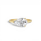 1 CTW 14K Pear Shaped Lab Grown Pear Shaped East-West Set Diamond Ring by Orlina Fine
