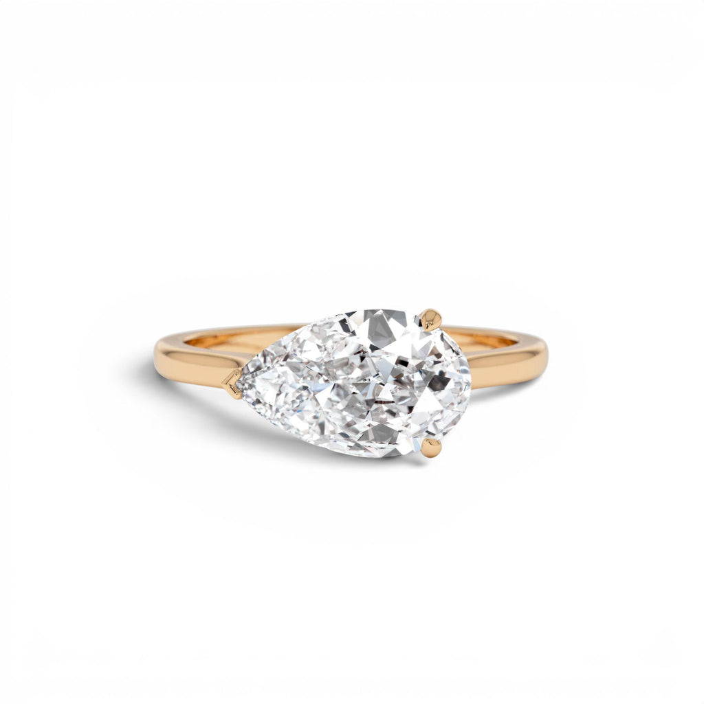 1 CTW 14K Pear Shaped Lab Grown Pear Shaped East-West Set Diamond Ring - view 3