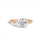 1 CTW 14K Pear Shaped Lab Grown Pear Shaped East-West Set Diamond Ring - view 3