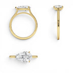 1 CTW 14K Pear Shaped Lab Grown Pear Shaped East-West Set Diamond Ring - view 5