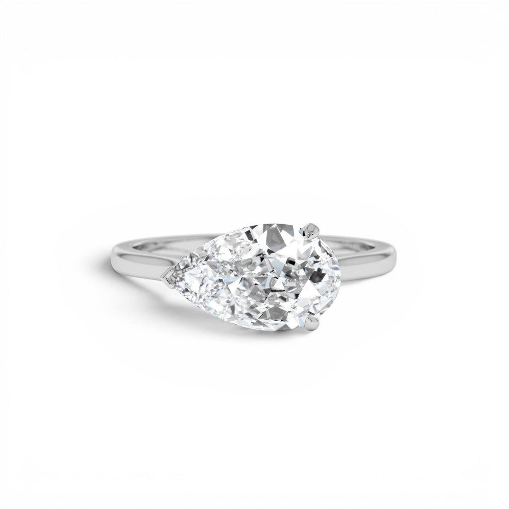 1 CTW 14K Pear Shaped Lab Grown Pear Shaped East-West Set Diamond Ring - view 2