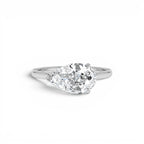1 CTW 14K Pear Shaped Lab Grown Pear Shaped East-West Set Diamond Ring - view 2