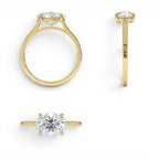 1 CTW 14K Oval Shaped Lab Grown Pear Shaped East-West Set Diamond Ring - view 5