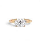 1 CTW 14K Oval Shaped Lab Grown Pear Shaped East-West Set Diamond Ring - view 2