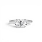 1 CTW 14K Oval Shaped Lab Grown Pear Shaped East-West Set Diamond Ring - view 3