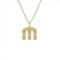 14K Triple Line Initial Necklace by Orlina Fine