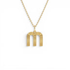 14K Triple Line Initial Necklace by Orlina Fine