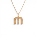 14K Triple Line Initial Necklace - view 2