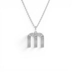 14K Triple Line Initial Necklace - view 3