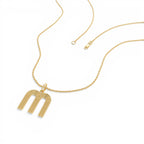 14K Triple Line Initial Necklace - view 4