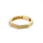 14K Octagon Double Band Ring - view 4