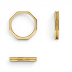 14K Octagon Double Band Ring - view 5