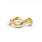 14K Gold Sculptural Wave Band by Orlina Fine