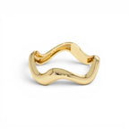 14K Gold Sculptural Wave Band - view 4
