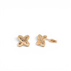 14K Gold X Stud Earrings - view 2