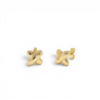 14K Gold X Stud Earrings - view 4