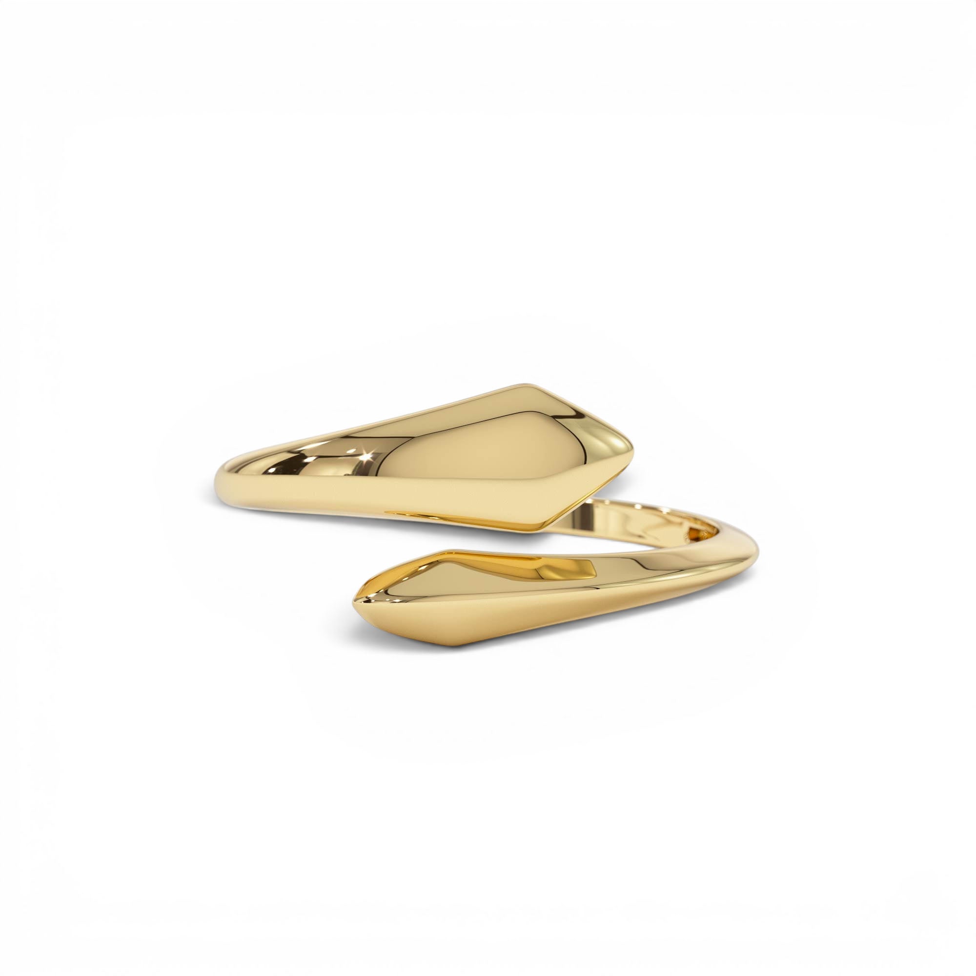 14K Gold Tapered Bypass Ring by Orlina Fine