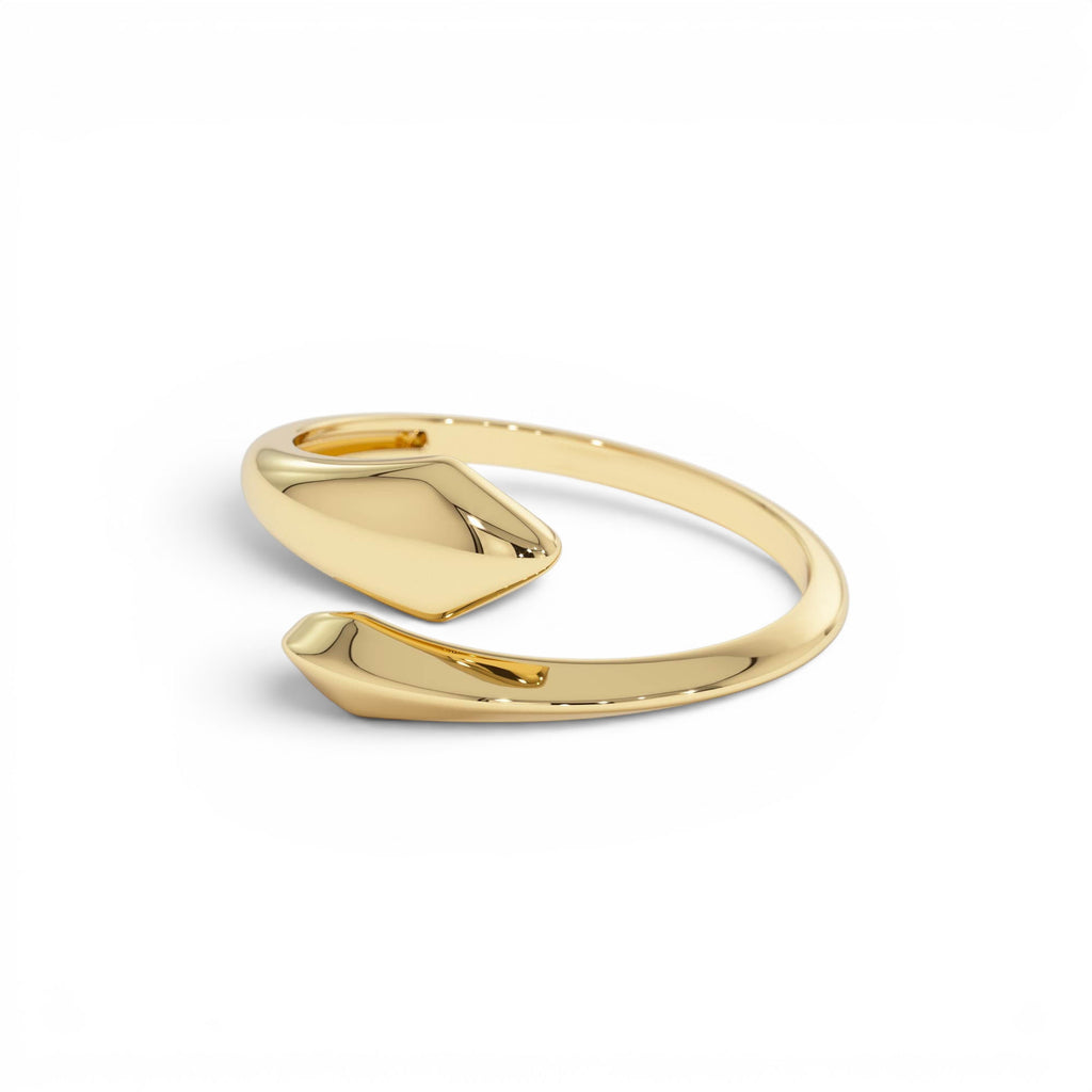 14K Gold Tapered Bypass Ring - view 4