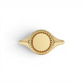 14K Rope Border Oval Signet Ring by Orlina Fine