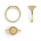 14K Rope Border Oval Signet Ring - view 5