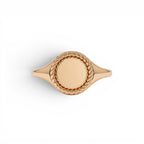 14K Rope Border Oval Signet Ring - view 2