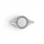 14K Rope Border Oval Signet Ring - view 3