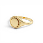 14K Rope Border Oval Signet Ring - view 4