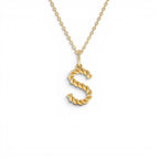 14K Rope Initial Pendant Necklace by Orlina Fine