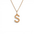 14K Rope Initial Pendant Necklace - view 2
