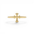 14K Cathedral Cross Band Ring by Orlina Fine