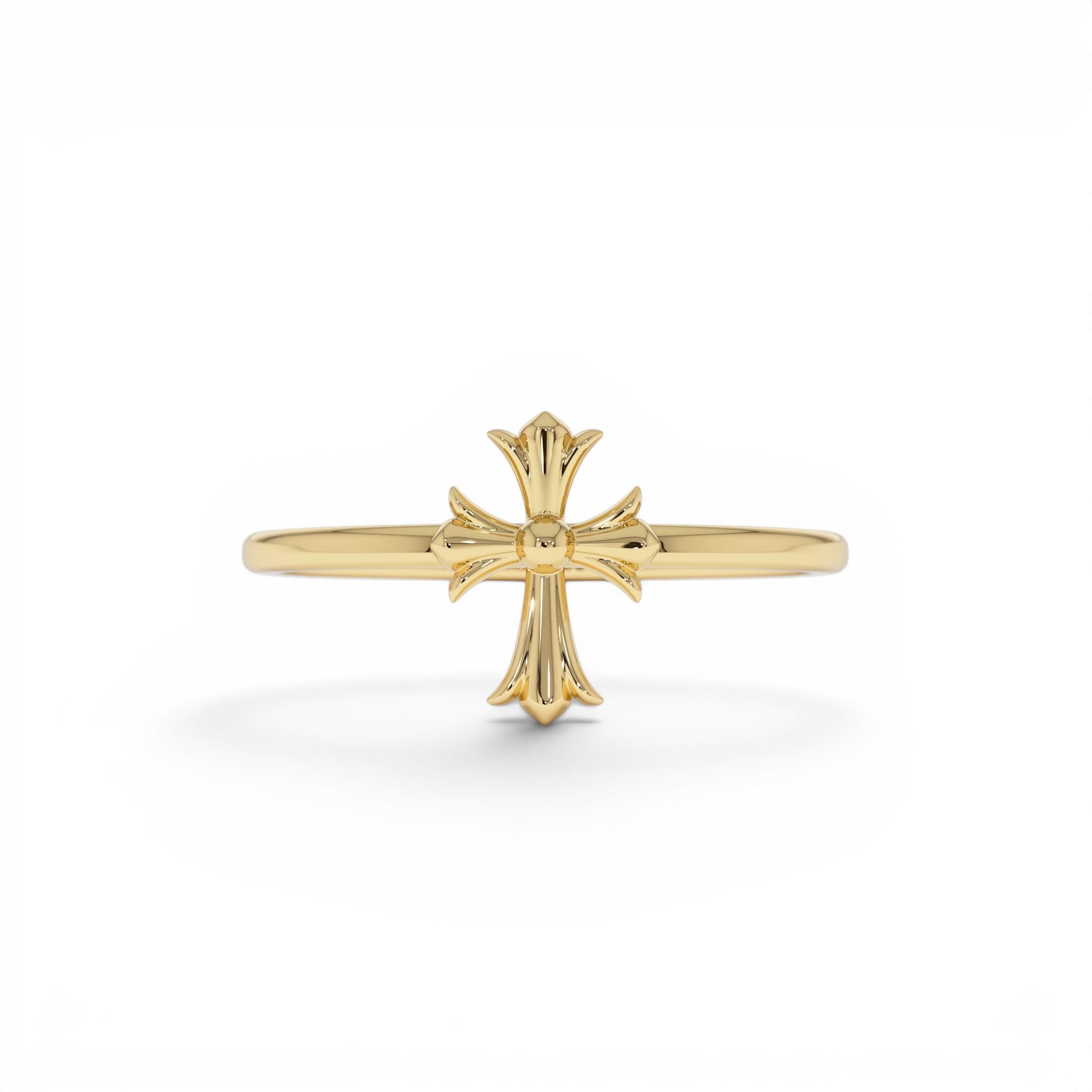 14K Cathedral Cross Band Ring by Orlina Fine