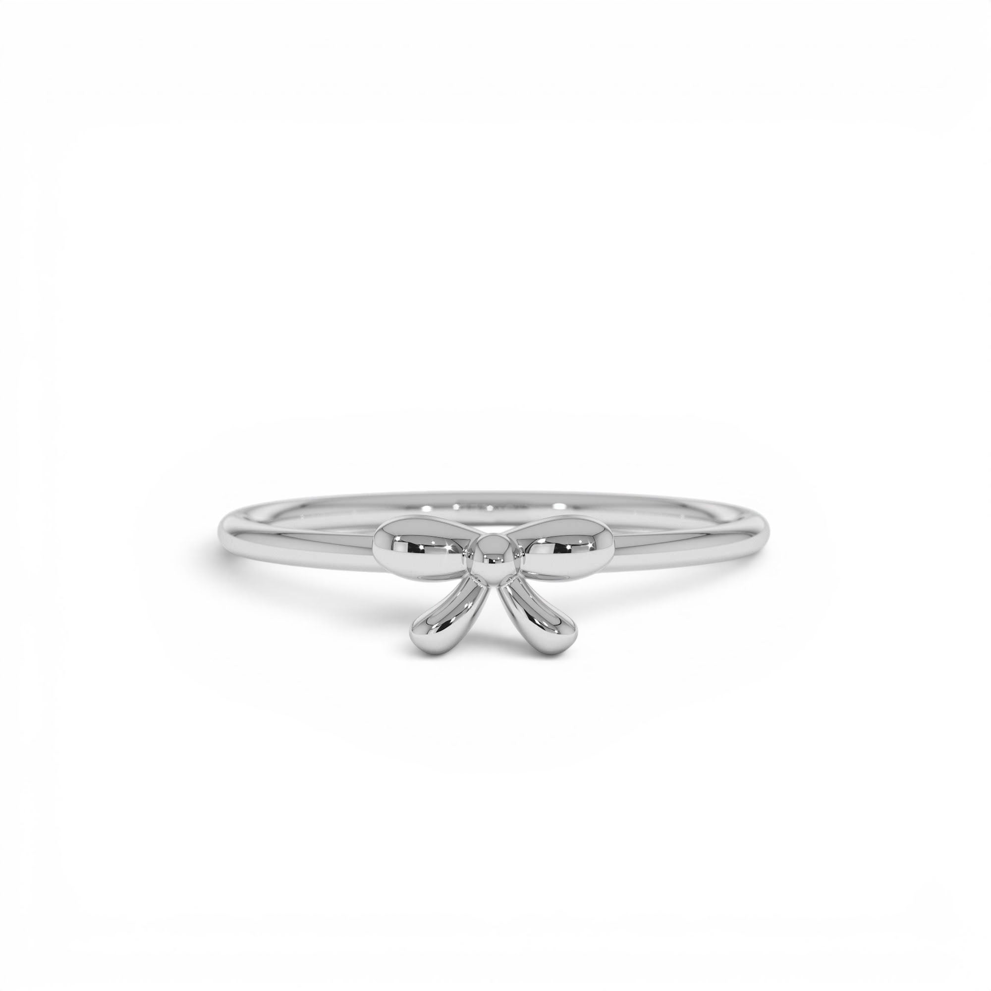 14k Plain Gold Balloon Bow Ring - view 3