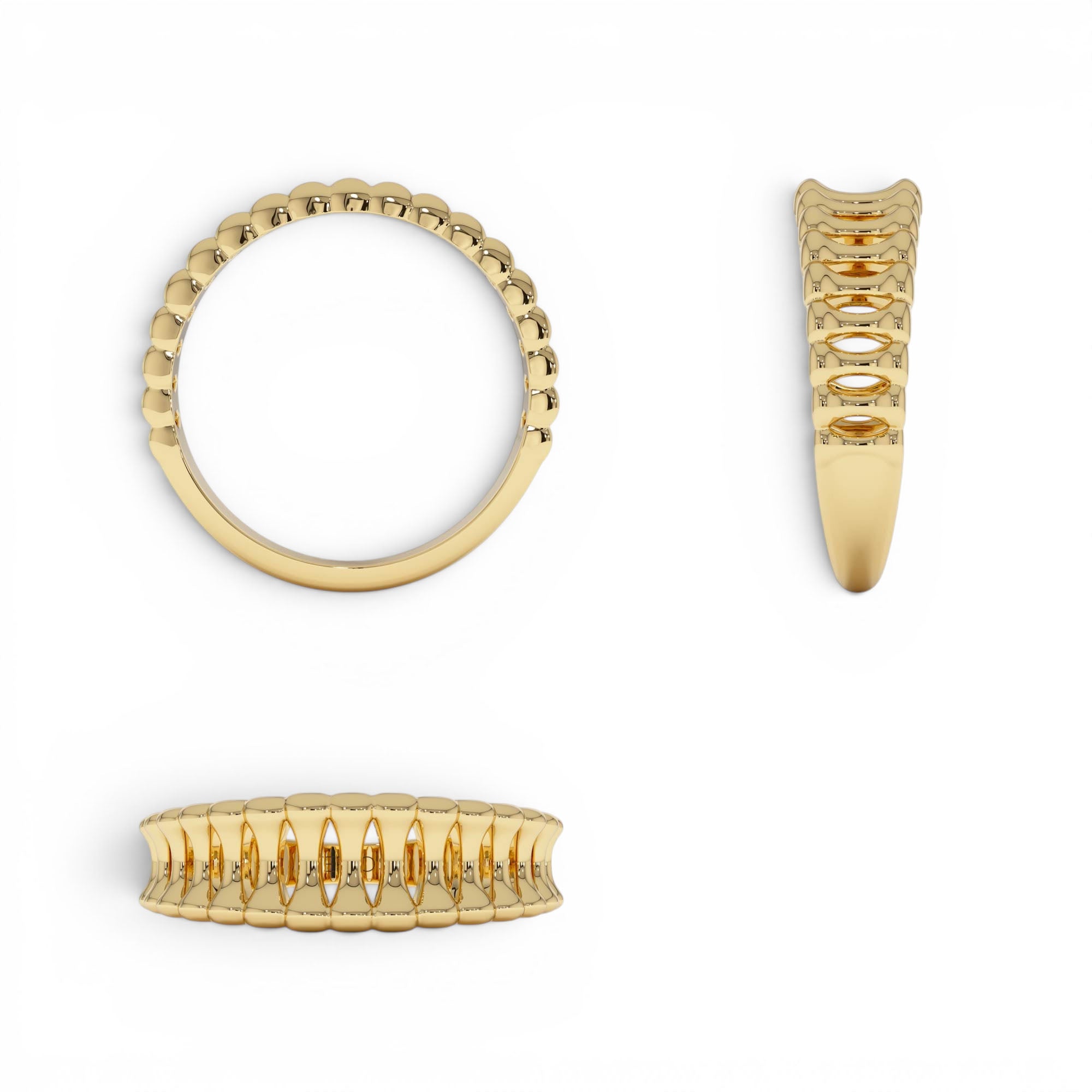 14K Sculptural Wide Band Ring - view 5