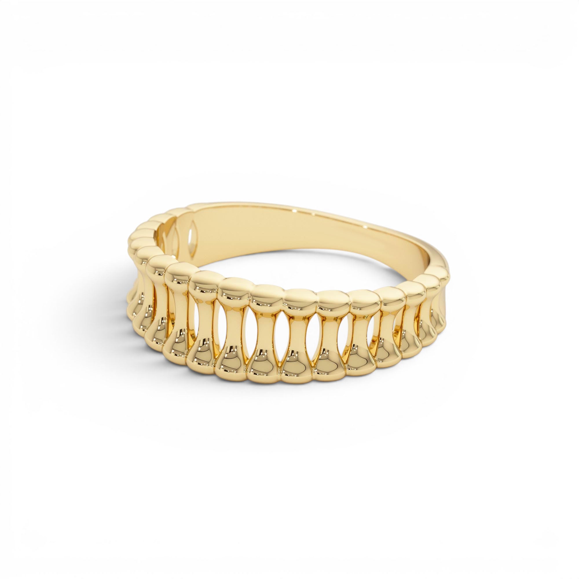 14K Sculptural Wide Band Ring - view 4
