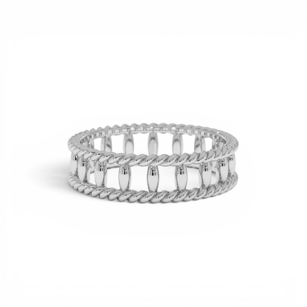 14k Double Rope Link Band Ring - view 3