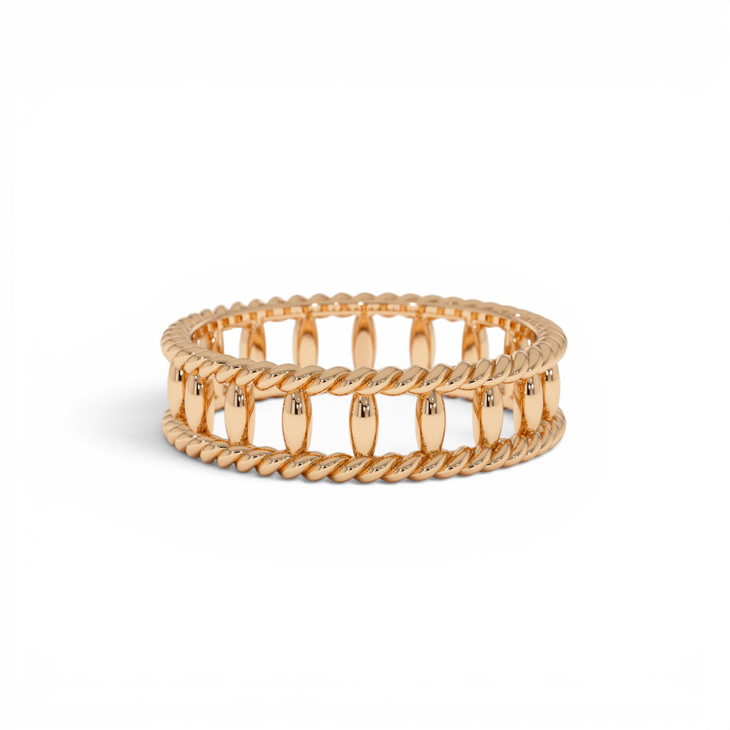 14k Double Rope Link Band Ring - view 2