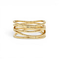 14k Multi-Intertwine Band Crossover Statement Ring by Orlina Fine
