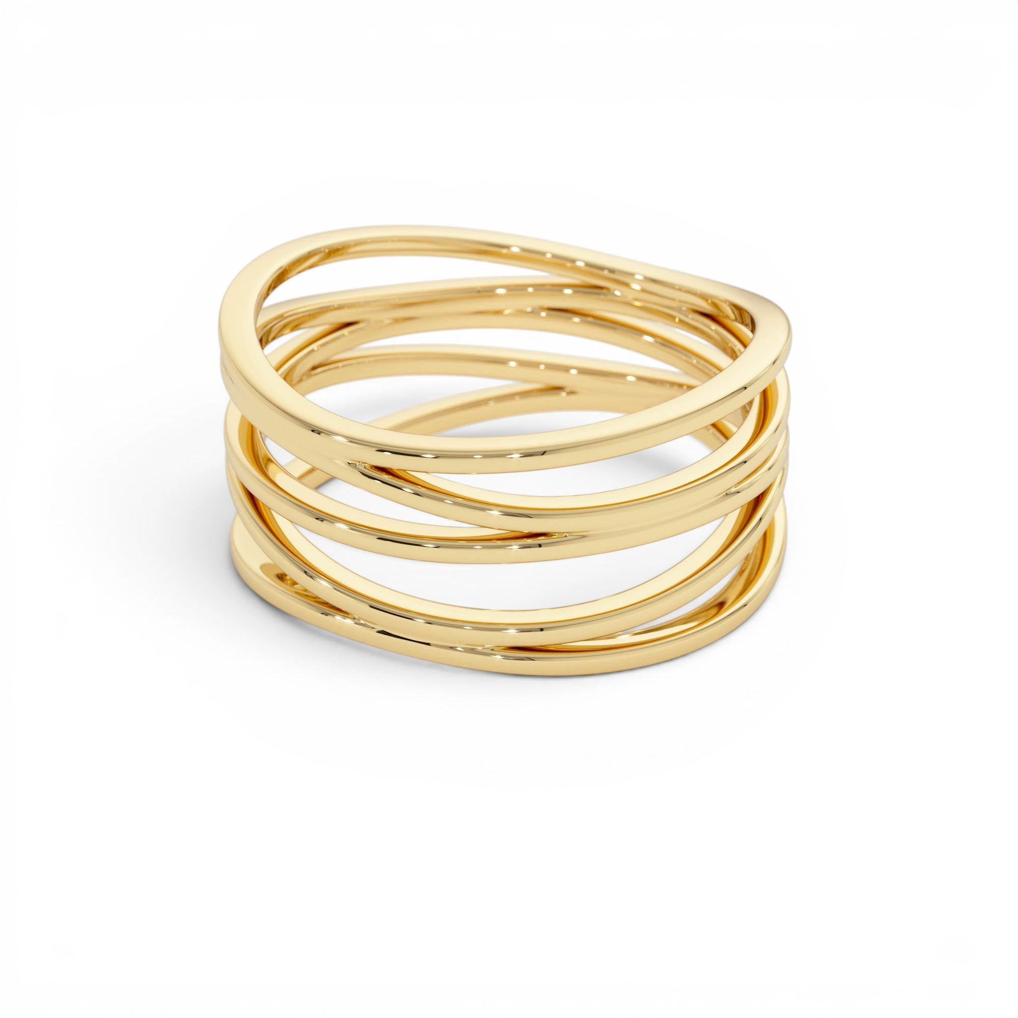 14k Multi-Intertwine Band Crossover Statement Ring - view 2