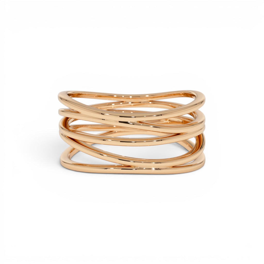 14k Multi-Intertwine Band Crossover Statement Ring - view 3