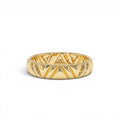 14K Engraved Chevron Band Ring by Orlina Fine