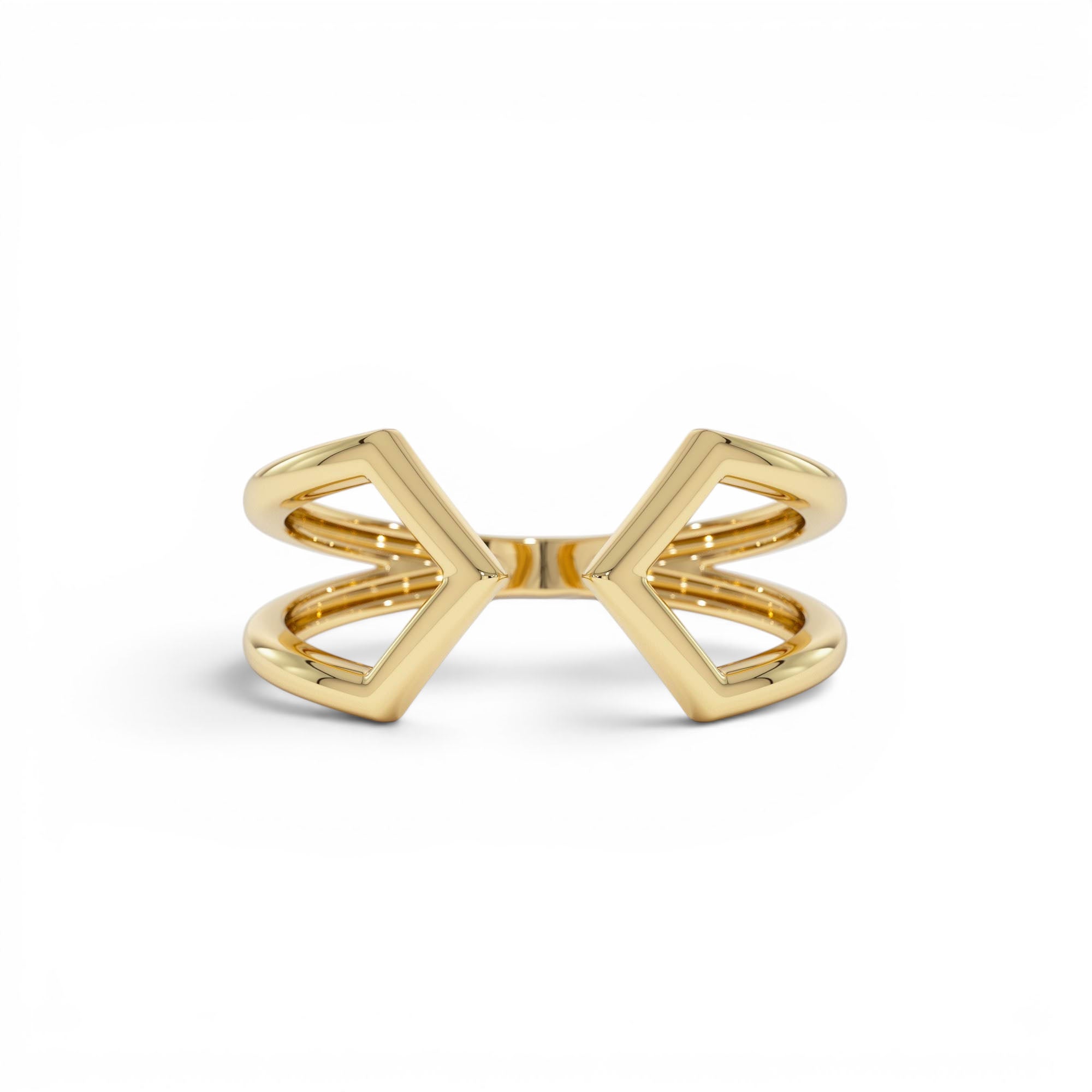 14k Modern Geometric Open Band Ring by Orlina Fine