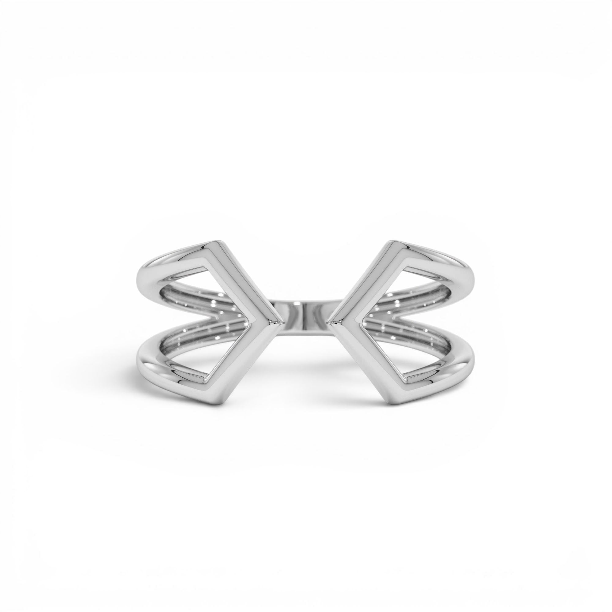 14k Modern Geometric Open Band Ring - view 3