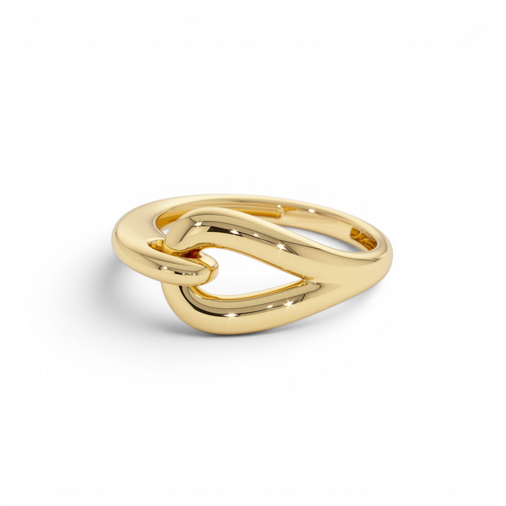 14k Gold Modern Knot Ring - view 4