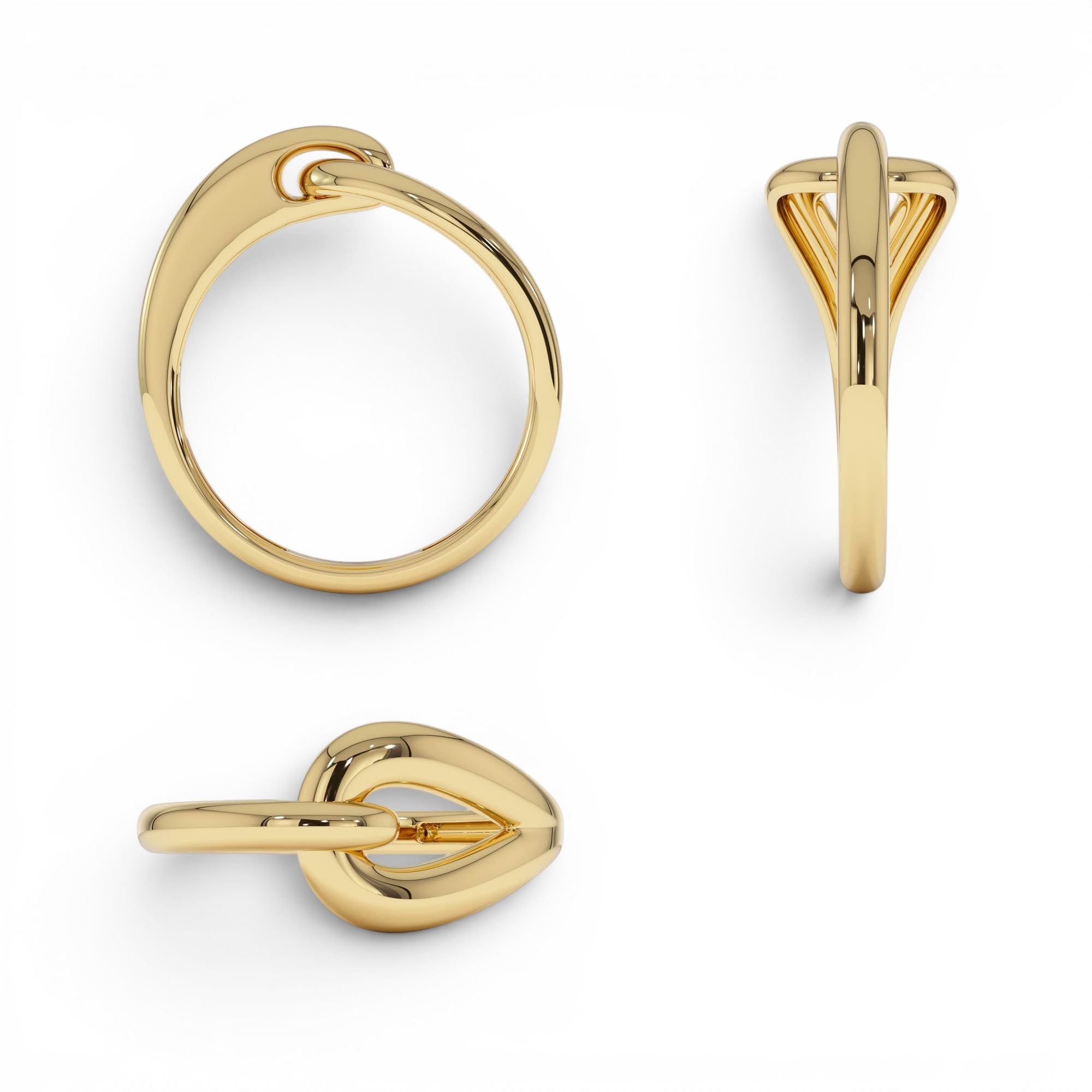 14k Gold Modern Knot Ring - view 5