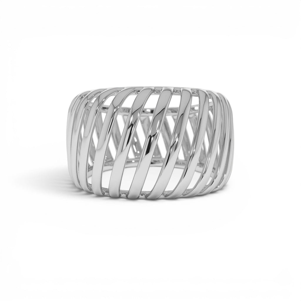 14k Gold Wide Cage Band Ring - view 3
