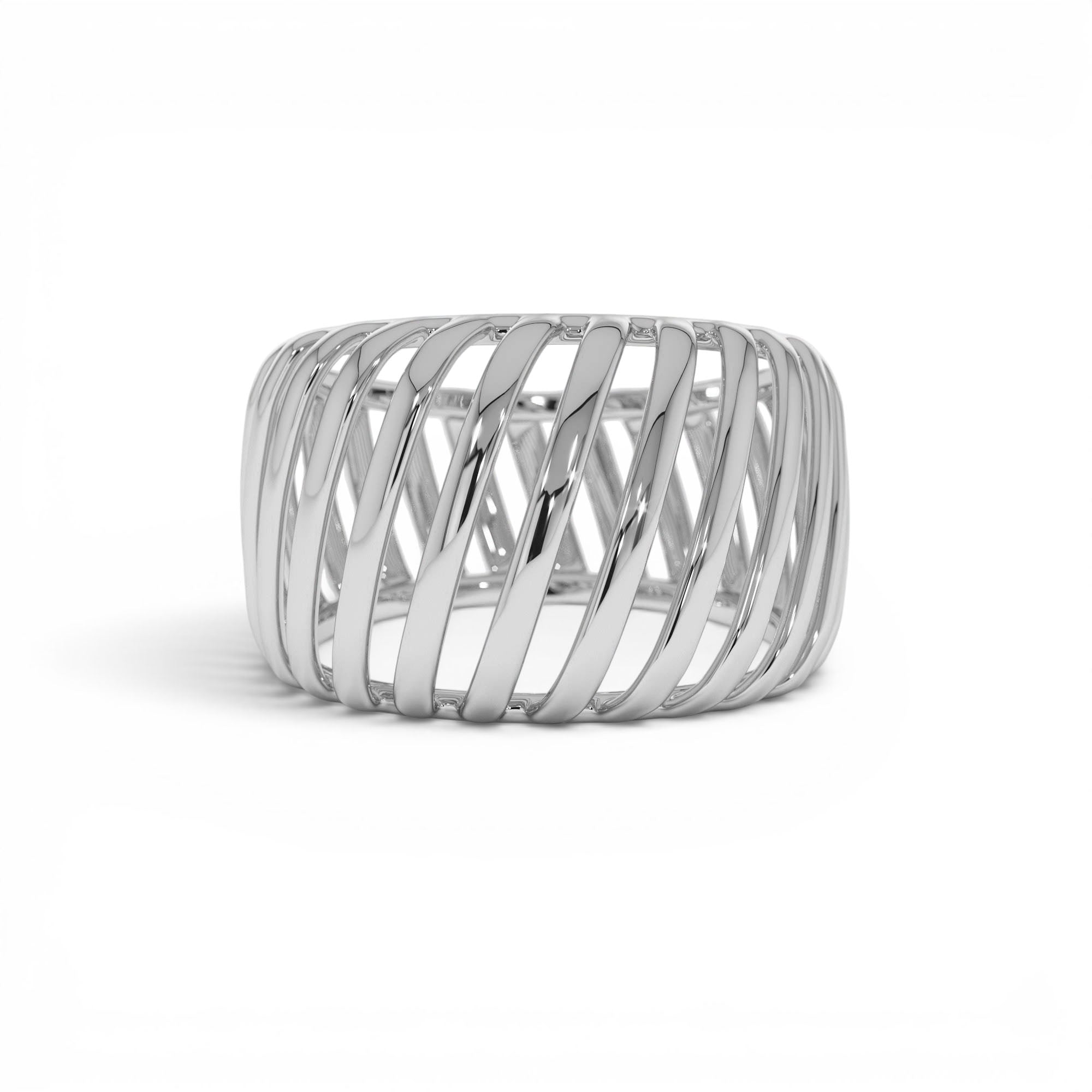 14k Gold Wide Cage Band Ring - view 3